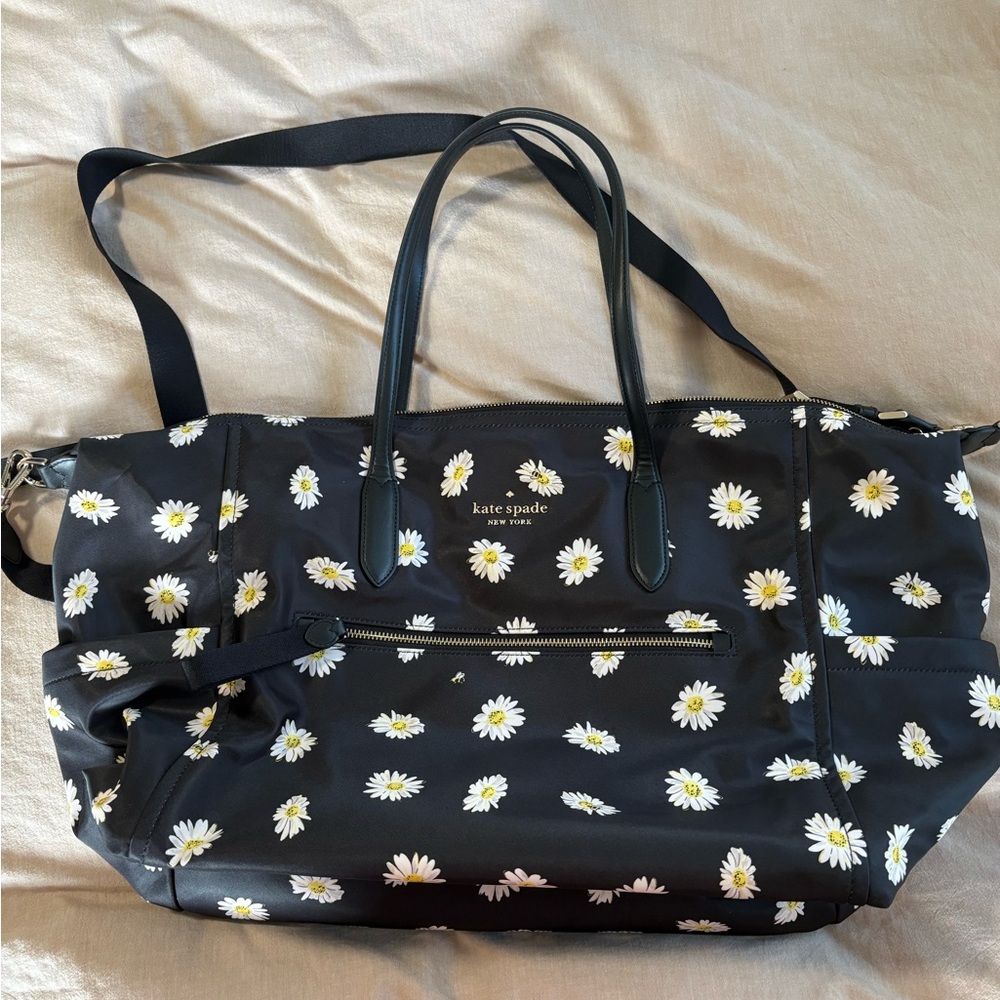 NEW WOT Kate Spade Black and White Daisy Tote Bag